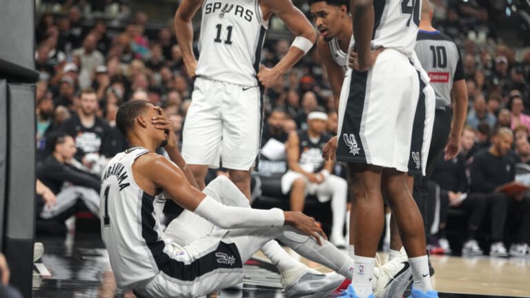 Wembanyama abandona el partido con una conmoción cerebral en derrota ante Blazers