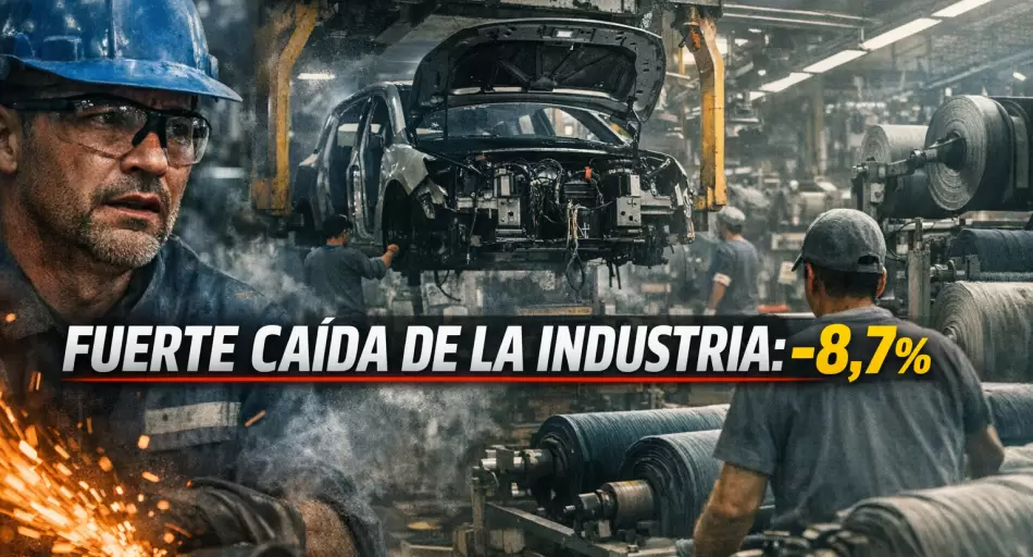 El Indec confirma, con datos oficiales, el "industricidio" del modelo Milei: 14 sectores en contracción, capacidad instalada al 53% y ninguna política