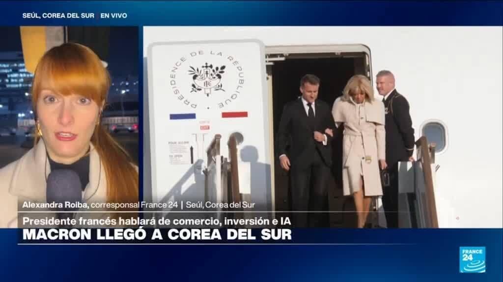 Macron llega a Corea del Sur en el marco del 140 aniversario de relaciones diplomáticas
