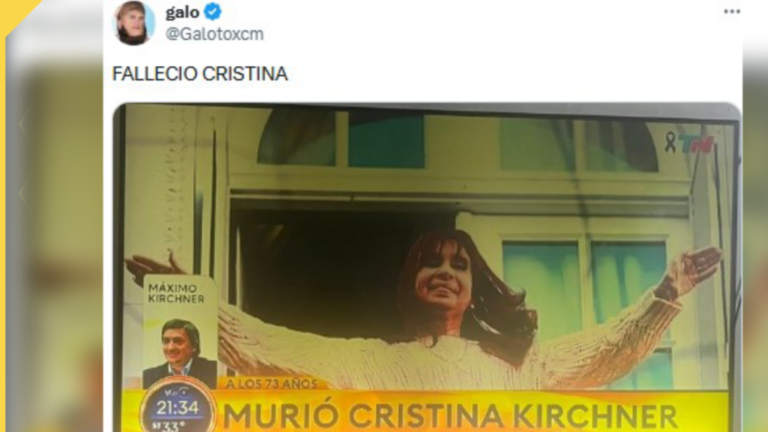 Cristina Fernández de Kirchner no murió: la imagen viral es falsa