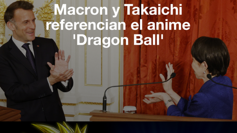 Emmanuel Macron y Sanae Takaichi referencian a 'Dragon Ball' con un 'Kamehameha'