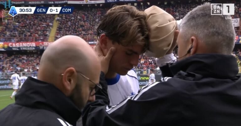 Nico Paz dio un susto en Italia: por un choque de cabezas pidió el cambio en el triunfo del Como, mientras el Real Madrid ya decidió sobre su futuro