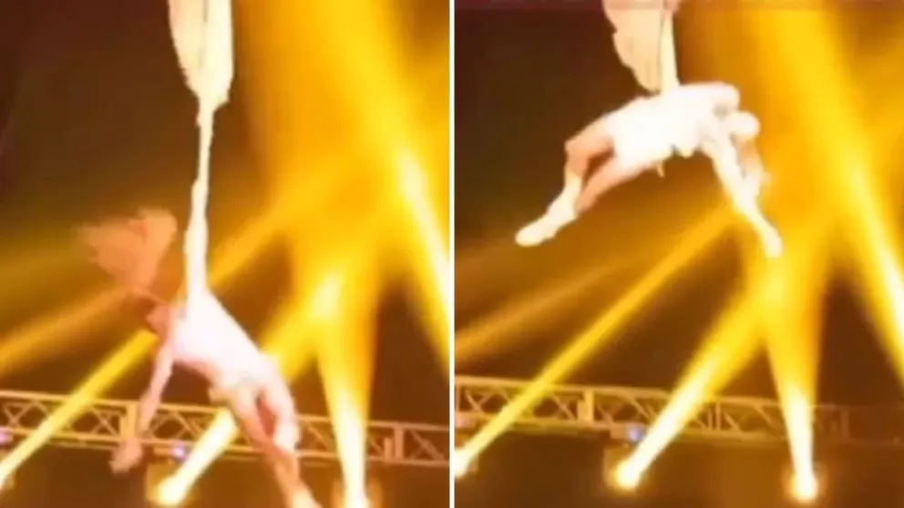 Grave caída de un acróbata durante una función de circo en San Luis