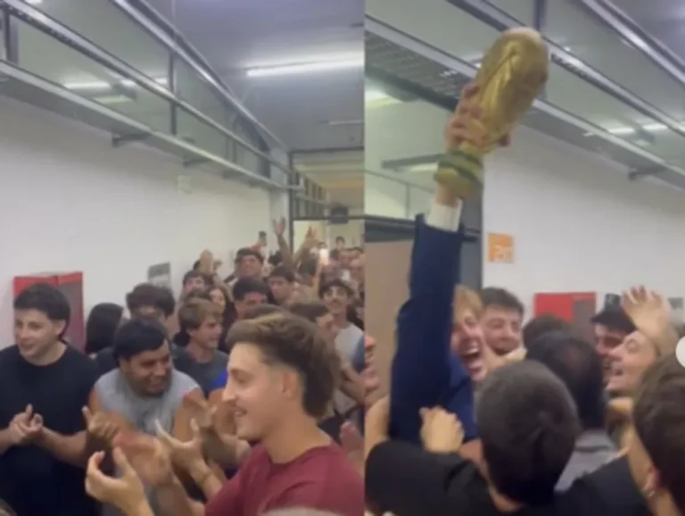 Una hinchada universitaria: viralizan el festejo de un estudiante tras rendir su última materia