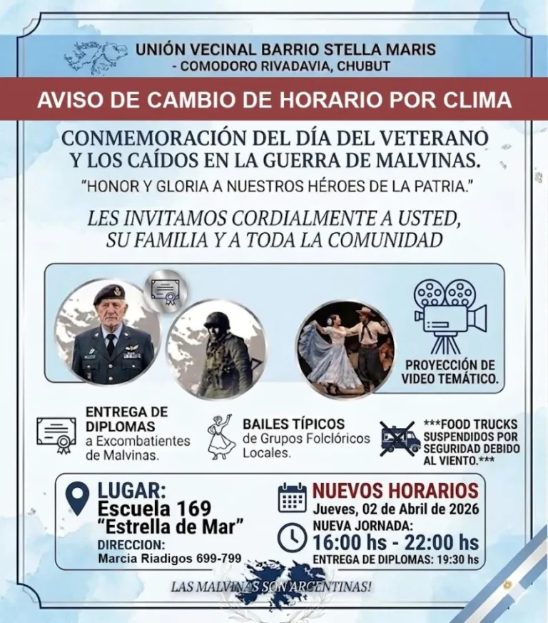 Stella Maris: reprograman el acto del Día del Veterano por las condiciones climáticas