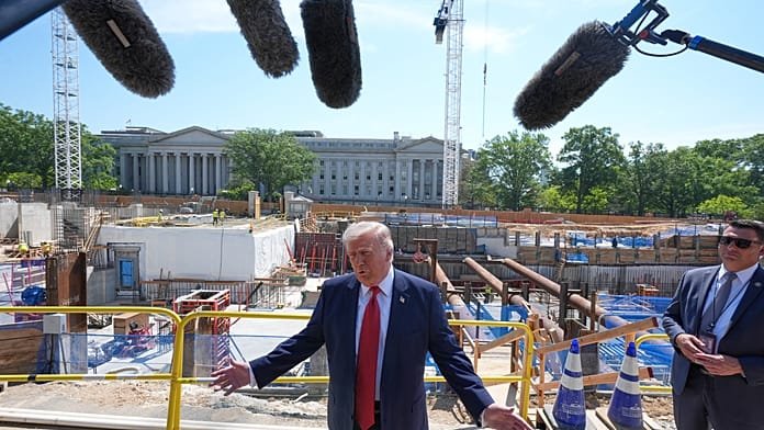 Trump exhibe las obras del gran salón de baile de la Casa Blanca