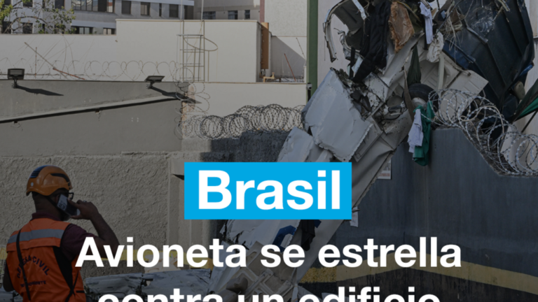 Avioneta se estrella contra un edificio residencial en Brasil