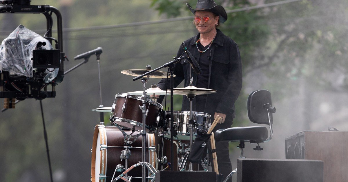Bono se puso un sombrero vaquero para la grabación de un video de U2 en el Centro Histórico de la Ciudad de México