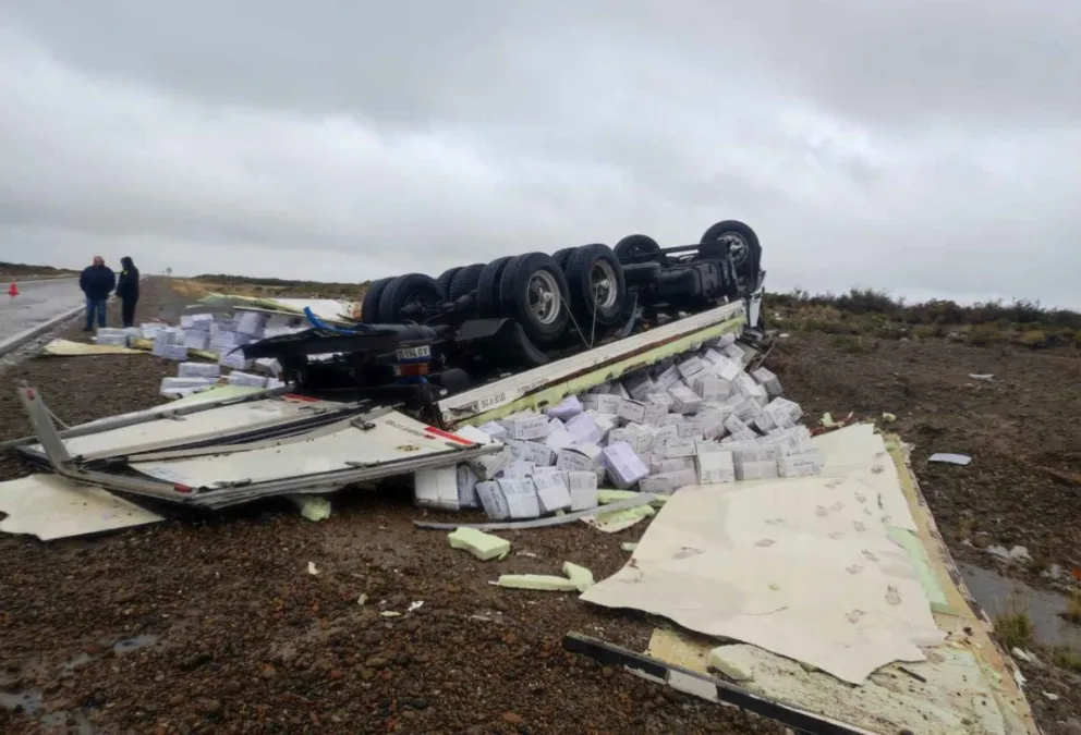 Volcó un camión en cercanías de Garayalde