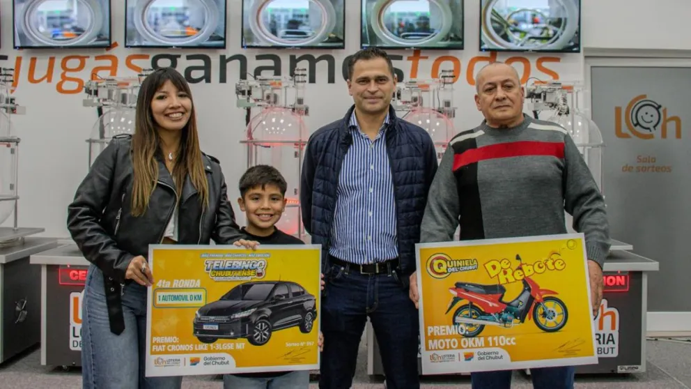 El Telebingo Chubutense entregó un auto, una moto y repartió millones de pesos en toda la provincia 