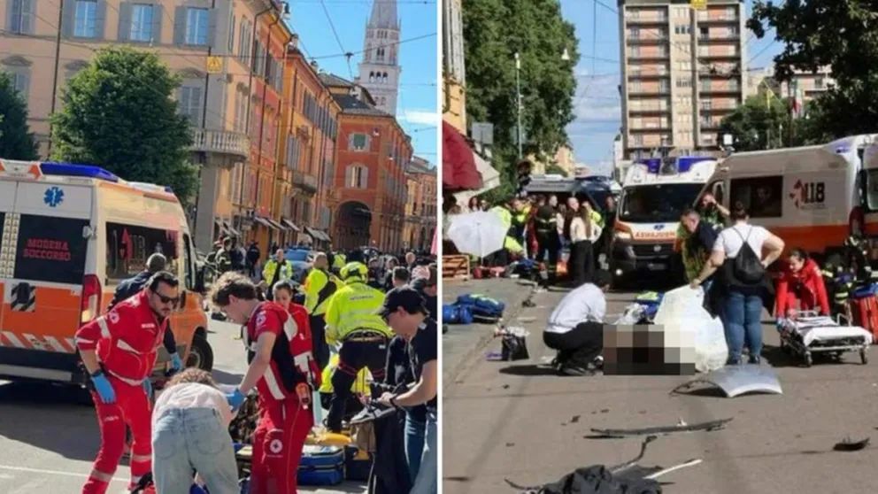Tragedia en Italia: un hombre atropelló a una multitud y hay dos heridos graves