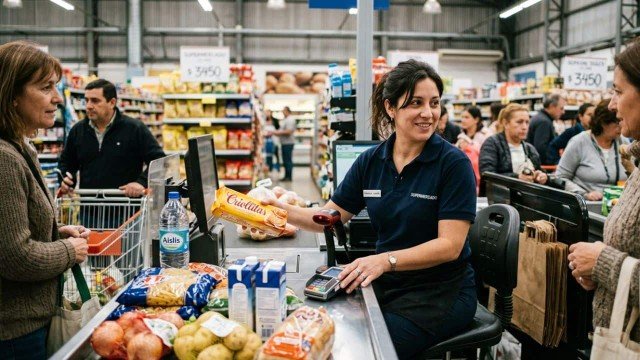 Cuánto cobra un cajero de supermercado en junio tras el aumento